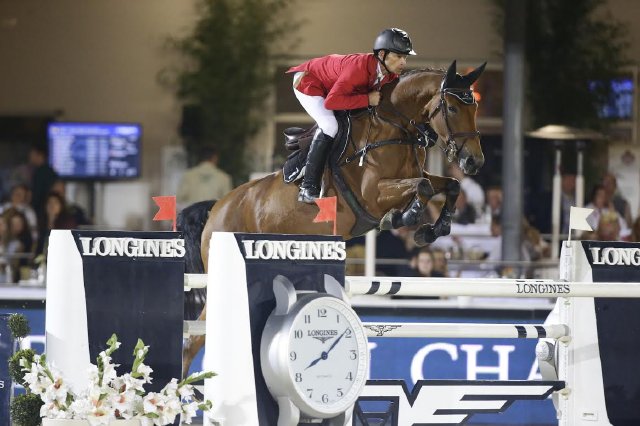 Pius Schwizer (SUI) bei der Longines Global Champions Tour 2014 im MAGNA RACINO. © Manfred Leitgeb