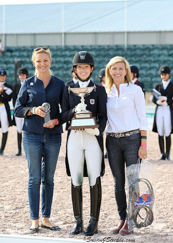 Chase Hickok with Kim Boyer of Hampton Green Farm and Sarah Davis. © Susan J Stickle