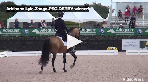 Click on the photograph and watch the winning ride for Adrienne Lyle on Zango in the derby!