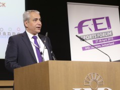 FEI Präsident Ingmar De Vos, hier beim FEI Sports Forum 2015 in Lausanne, wo über eine Entlohung für den FEI Präsidenten abgestimmt wurde. © FEI/Germain Arias-Schreiber