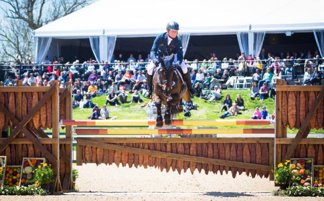 Michael Jung (GER) and FisherRocana FST finish on their Dressage score to win the Rolex Kentucky Three-Day Event (USA), third leg of the FEI Classics™ 2014/2015. © Anthony Trollope/FEI