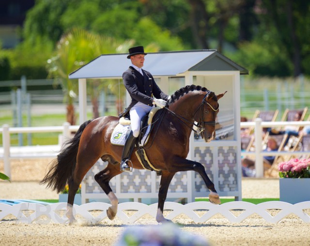 Following a second place in the CDI3* Grand Prix de Dressage, today Matthias Bouten (GER) and Ehrengold MJ secured victory in the Grand Prix Special. © Arnd Bronkhorst