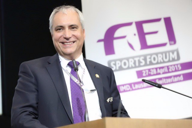 FEI Präsident Ingmar De Vos beschloss das FEI Sports Forum 2015. © FEI/Germain Arias-Schreiber
