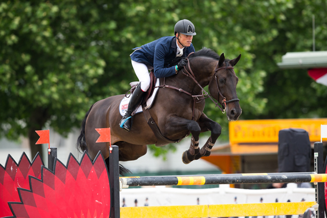 Max Kühner (T) schaffte mit Cornet Kalua den Sprung auf Rang vier. © Tomas Holcbecher