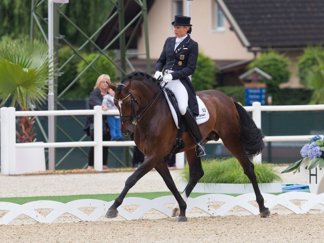 Second place in the CDI3* Intermediaire I musical freestyle was secured by Anja Plönzke (GER) and Revolverheld NRW. © Michael Rzepa