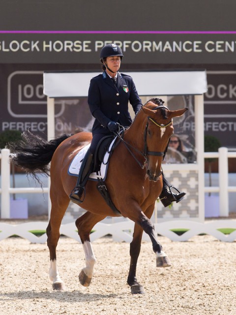 Second place in the CDI3* Grand Prix Freestyle went to Ester Soldi (ITA) and Harmonia. © Michael Rzepa