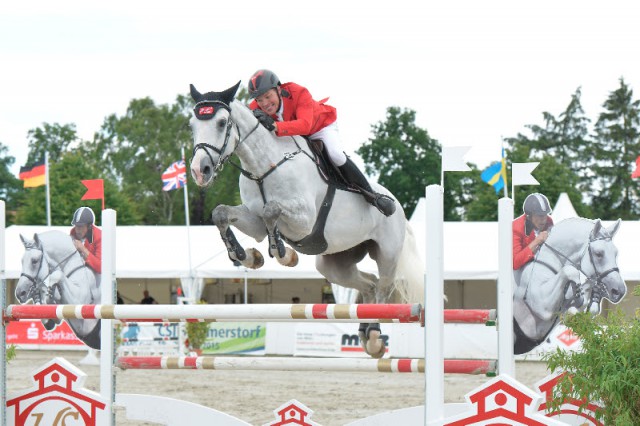 Sprangen zum Sieg im Preis des KMG Klinikums Havelberg - Jan Sprehe und Quit Right. © Karl-Heinz Frieler