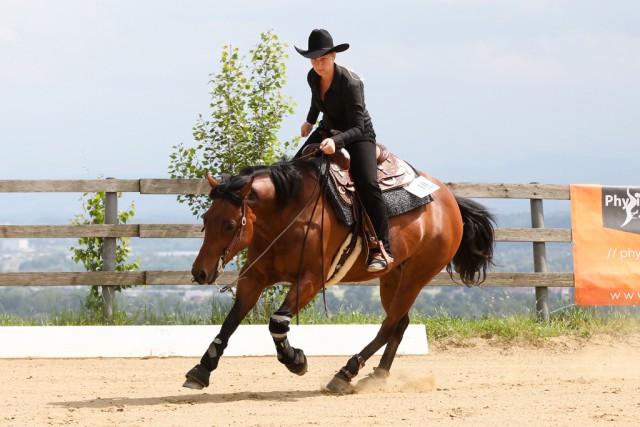 Sabine Koglgruber und Smart Decision Orima wurden Reining Non Pro Champions des Reining Day Steyregg 2015 © Nora Kronheim