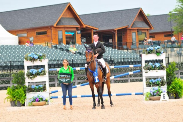 Tom Foley and Beluga in their presentation ceremony with Sponsorship Manager Samantha Halperin © BarryKosterPhotography