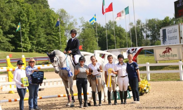 Lisa Goldman accepted her award for Centurion B aboard Aslan, her final mount of the $25,000 Welcome Stake. Goldman received a pair of Tech Stirrups as part of her prize package. © Carrie Wirth/Phelps Media Group