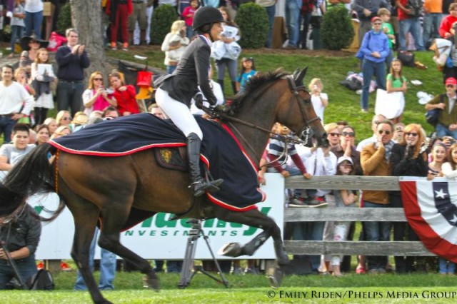 Jessica Springsteen on her victory gallop. © Emily Riden