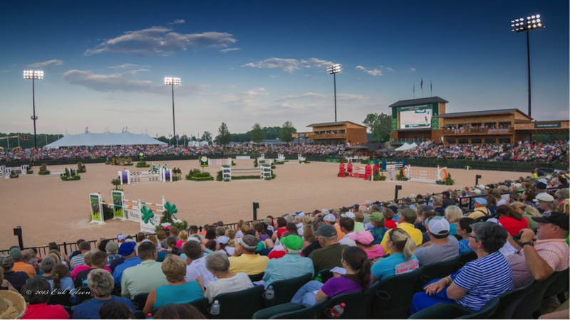 Spectators filled the stands at Tryon International Equestrian Center's grand opening © Erik Olsen