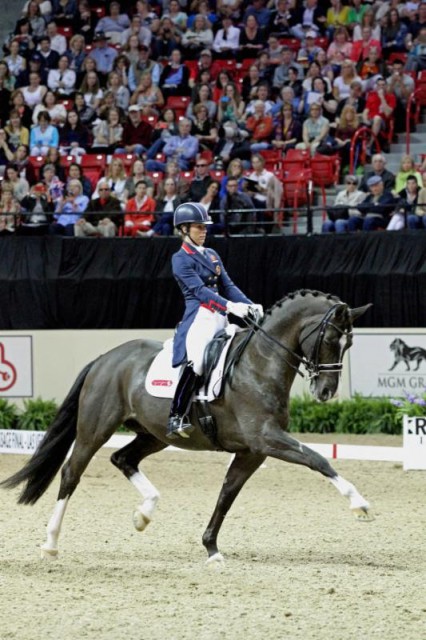 Charlotte Dujardin and Valegro at the 2015 Reem Acra FEI World Cup Final. © Lauren Fisher