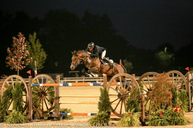 David Beisel and Ammeretto win the $25,000 Hagyard Lexington Classic, presented by Zoetis, during the Bluegrass Festival Horse Show. © Kendall Bierer