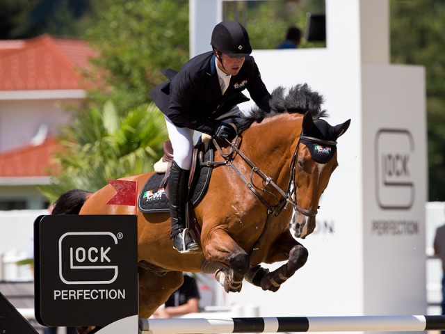 With a magnificent clear round, Conor Drain (IRL) wins the GLOCK's CSI2* opening in the saddle of Zidane. © Michael Rzepa