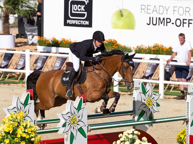 Conor Drain (IRL) and Zidane on the way to third place in the GLOCK’s CSI2* Tour. © Michael Rzepa