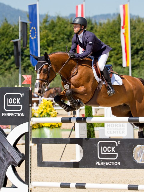 Kent Farrington (USA) piloted Belle Fleur 38 to second place in the GLOCK’s Perfection Tour. © Michael Rzepa