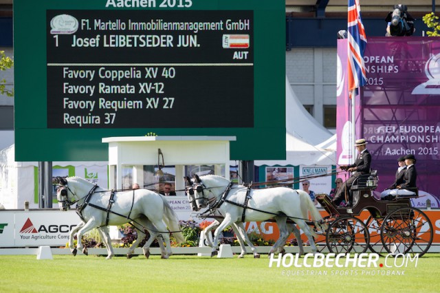 Josef Leibetseder jun. (AUT) belegt nach der Dressur den 33. Rang. © Tomas Holcbecher