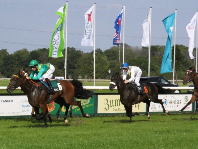 Phoibe gewinnt unter Daniele Porcu das 7. Rennen © Nadja N. Naumann
