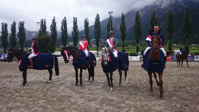 Die neuen (und alten) Tiroler Landesmeister im Springreiten. © Claudia Wintersteller