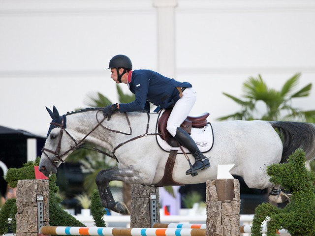 William Whitaker (GBR) rode Arkol in the GLOCK’s Youngster Tour to second place. © Michael Rzepa
