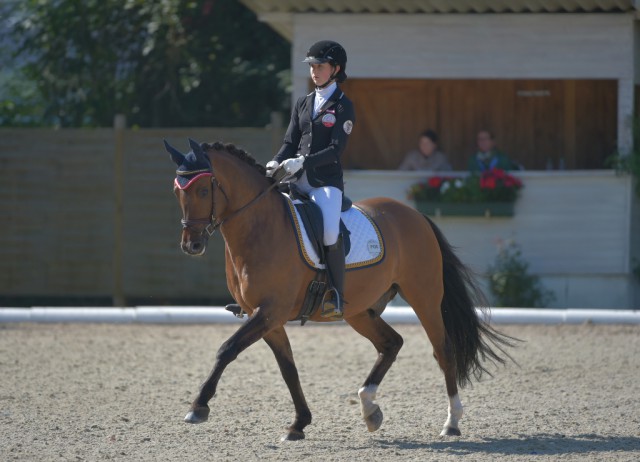 Kathrin Brugger (K) und Dorniks Dream liegen in der Ponyklasse in Führung. © www.fotoagentur-dill.de
