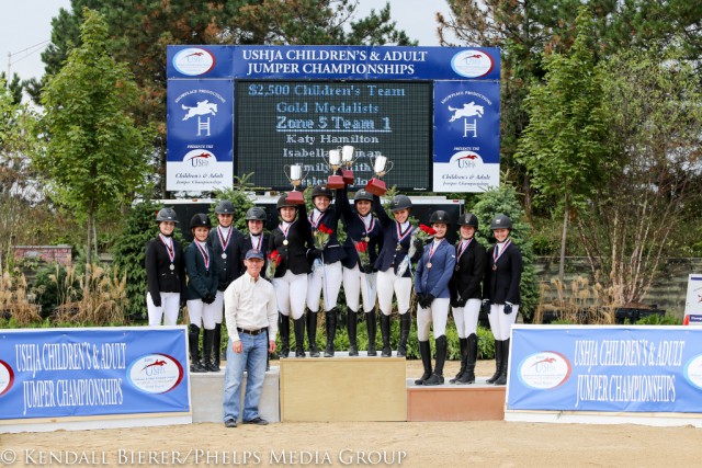 The $2,500 USHJA Children's Jumper Regional Team Championship medalists. © Kendall Bierer/Phelps Media Group