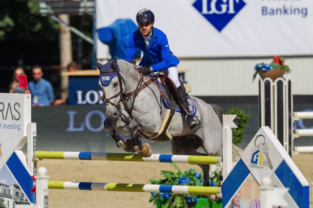 Amre Hamcho (SYR) holte mit Al Murtajiz Rang zwei im CSI5* Icuras Opening. © Michael Graf
