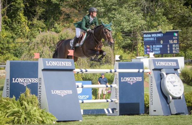 Longines FEI World CupTM Jumping North American league, New York (13 September 2015), Richie Moloney (IRL) and Carrabis Z, winners of the qualifier of this new exciting league. (StockImageServices.com/FEI)