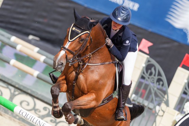 Alicia Store (GBR) holte mit Diva Z Rang drei in der Nürnberger Versicherungsgruppe Gold Tour. © Michael Graf