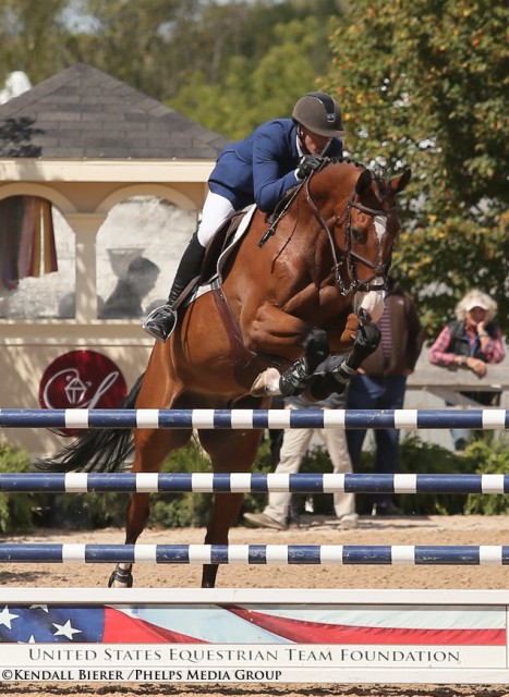 Vazquez and Esprit de Vie during the jog at the Pan Am Games. © Rebecca Walton Phelps Media Group