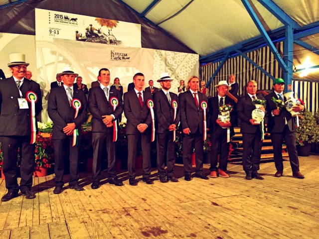 Die Platzierten nach der WM Dressur in Fábiánsebestyén. © www.hippoevent.at