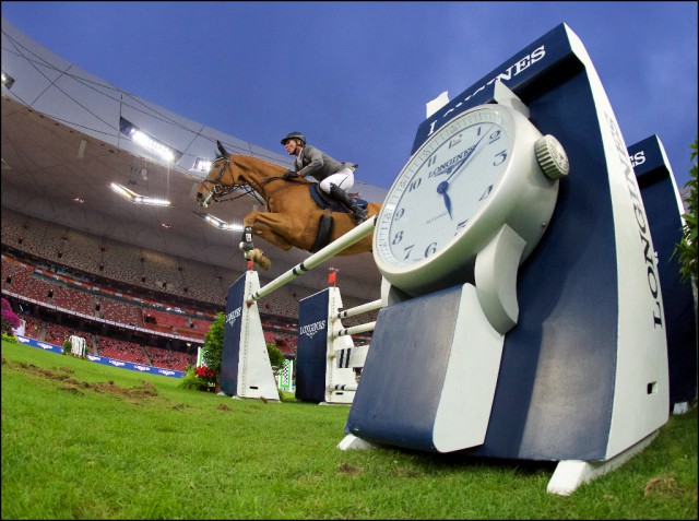Ludger Beerbaum und ein 'Leihpferd' Leonidas. © Longines Equestrian Bejing Masters/Arnd Bronkhorst