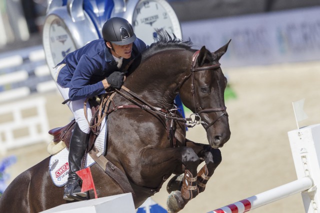 Max Kühner (T) nimmt beim CSI5* Turnier in Lyon teil. © Michael Graf