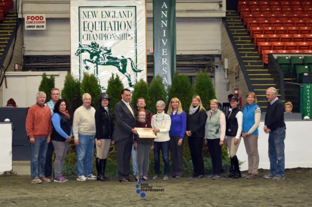 Mason Phelps Jr. presented with the 2015 New England Equitation Championships Lifetime Achievement Award. © Anne Gittins Photography