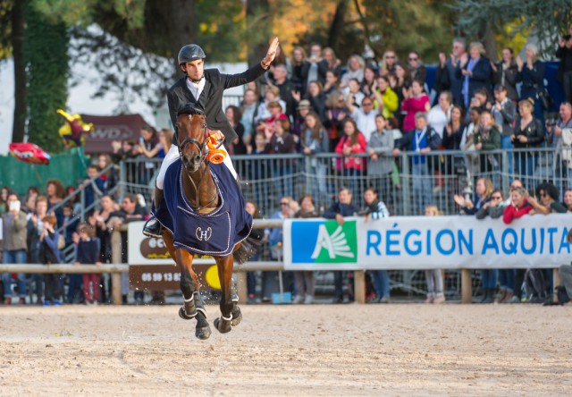 Astier Nicolas und Piaf De B'Neville sorgten in Pau für einen französischen Heimsieg. © FEI/Trevor Holt