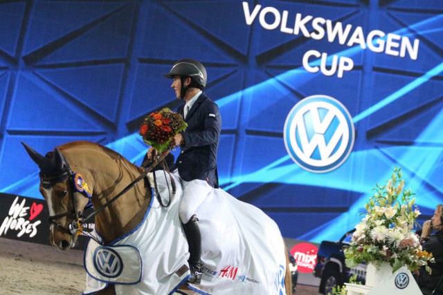 Springt in Stockholm zum Sieg: Bertram Allen (IRL) auf Quiet Easy. © Sweden Horse Show