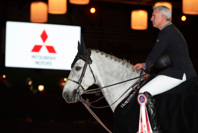 Roger Yves Bost could win aboard Pegase du Murier the Prize of Mitsubishi on friday in Madrid. © Madrid Horse Week