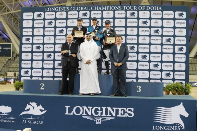 The podium at Doha. © LGCT Stefano Grasso