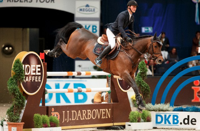 Sieger im Preis von J.J.Darboven, Maurice Tebbel mit Chacco`s Son © Sportfoto-Lafrentz.de