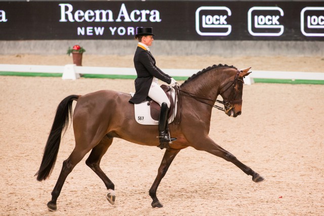Germany’s Isabell Werth and Don Johnson FRH produced a fabulous performance to win today’s fifth leg of the Reem Acra FEI World Cup™ Dressage 2015/2016 Western European League at Salzburg in Austria. © FEI/Thomas Holcbecher