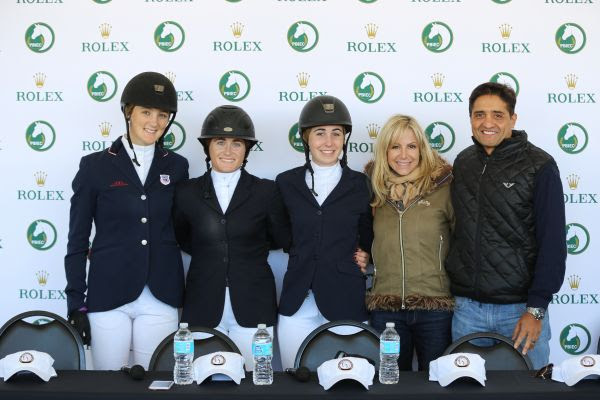 Katherine Strauss, Tori Colvin and Madison Goetzmann with Equine Couture and TuffRider's Laurie and Timmy Sharma © Emily Riden