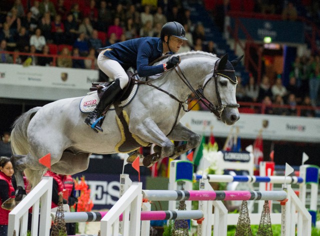 Max Kühner kämpft in Zürich um wichtige Weltcup Punkte. © Satu Pirinen / Helsinki Porsche Horse Show
