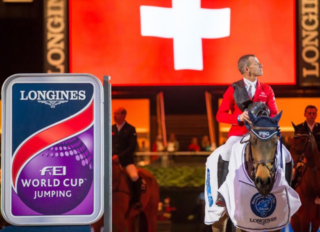 Pius Schwizer and PSG Future produced a superb host-nation victory at the tenth leg of the Longines FEI World Cup™ Jumping 2015/2016 Western European League in Zurich (SUI) today. © FEI/Tomas Holcbecher