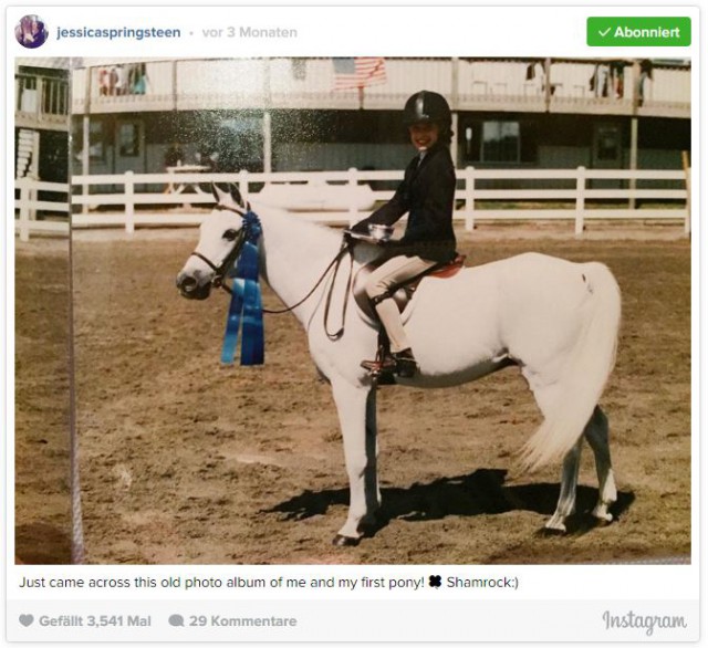 Schon mit fünf Jahren saß Jessica im Sattel © Jessica Springsteen Instagram