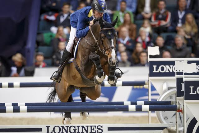 Germany’s Christian Ahlmann and Taloubet Z won tonight’s dramatic second leg of the Longines FEI World Cup™ Jumping 2016 Final in Gothenburg, Sweden. © FEI/Dirk Caremans
