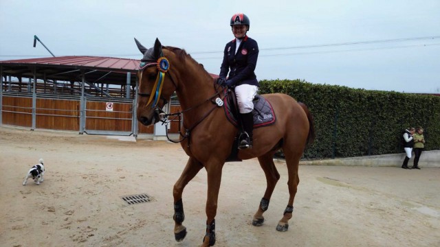 Fixkraft Teamreiterin Stefanie Bistan und Jarcardo trumpften in den Jungpferdeprüfungen in San Giovanni (ITA) auf. © Privat