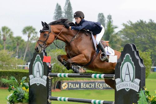 At only 15 years of age, Lucy Deslauriers of the United States topped the 2015 Artisan Farms Under 25 Grand Prix Series riding Hester. © Starting Gate Communications