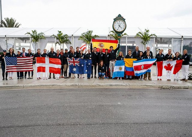 Participants in the 2016 Stillpoint Farm Nations' Cup CDIO 3* at AGDF prior to the start of competition. © Susan J. Stickle