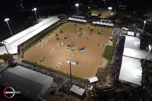 It was a packed house at PBIEC on Saturday night as the circuit's top horses and riders contested the $500,000 Rolex Grand Prix CSI 5*. © Sportfot